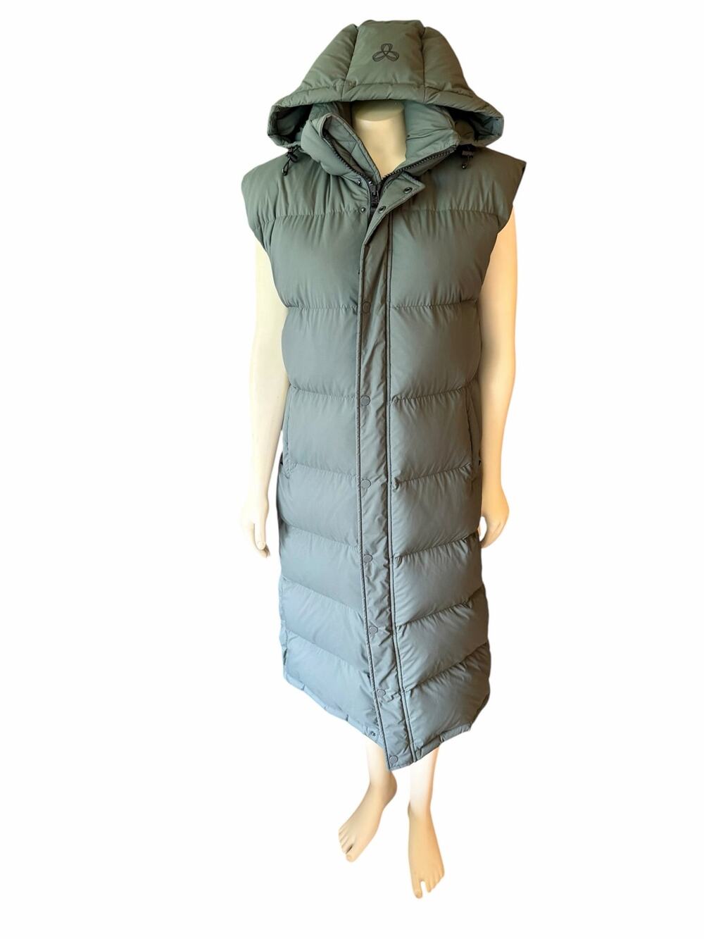 Aritzia The Super Puff Puffer Long Vest Coat Green  700 Down Fill Outdoors S